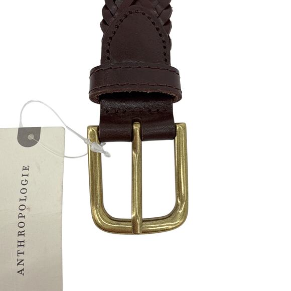 ANTHROPOLOGIE Woven Leather Belt in Brown S main image 9